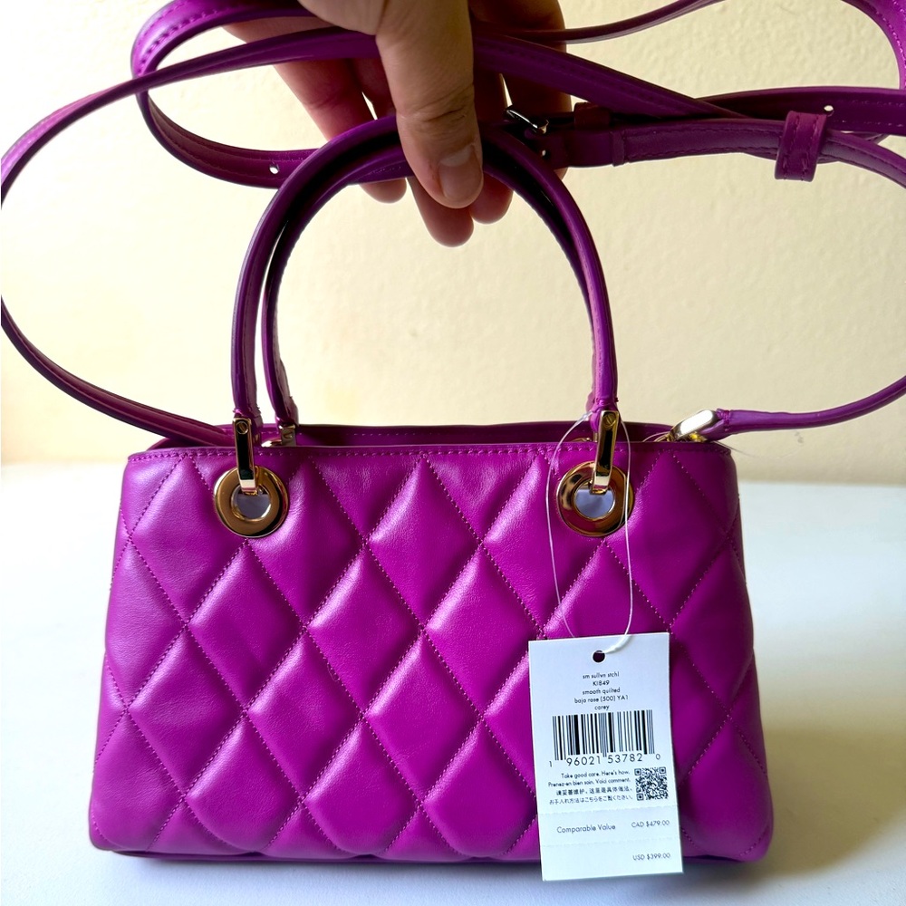 Kate Spade Magenta Quilted Purse w/Gold hardware - Picture 7 of 14